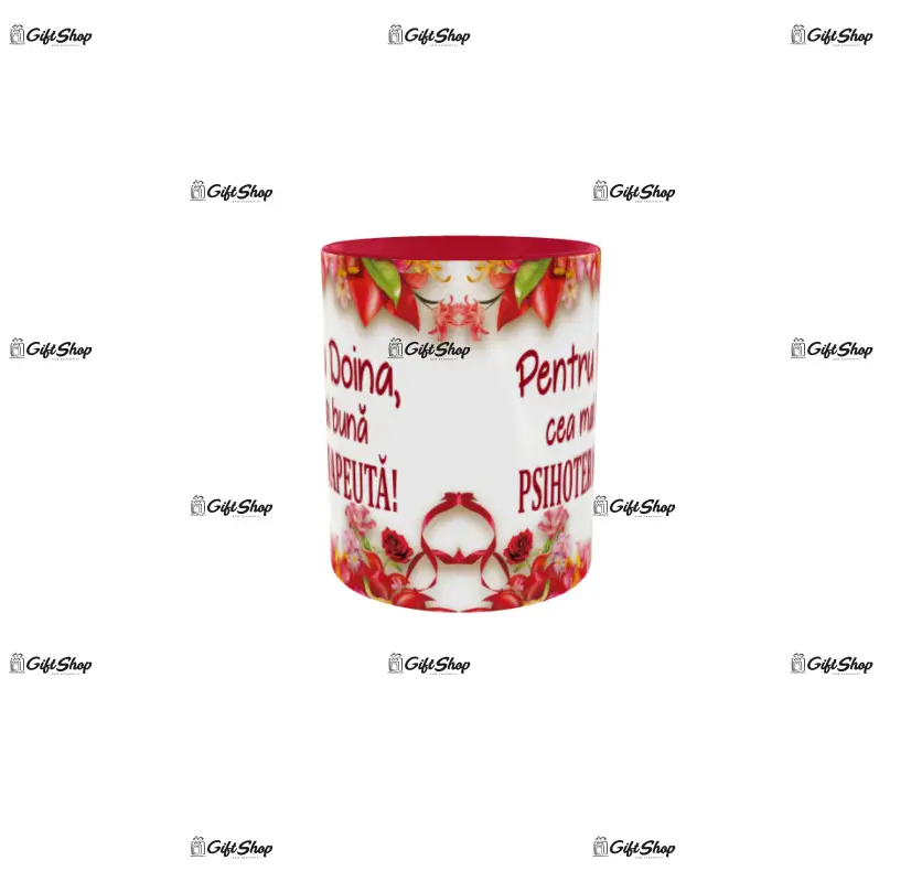 Pentru ( numele ) cea mai buna psihoterapeuta, cana ceramica, 330ml, model cgs1720